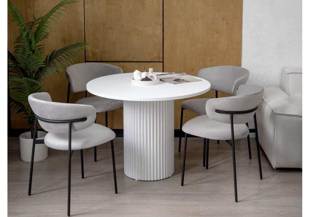 Стол деревянный Woodville Барел 90 белый, белый, ножки белые