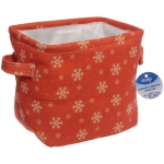 Коробка для хранения «ИДЕЯДОМА», принт снежинки, цвет красный, 20,5*14*17см, (лейбл Селфи)
