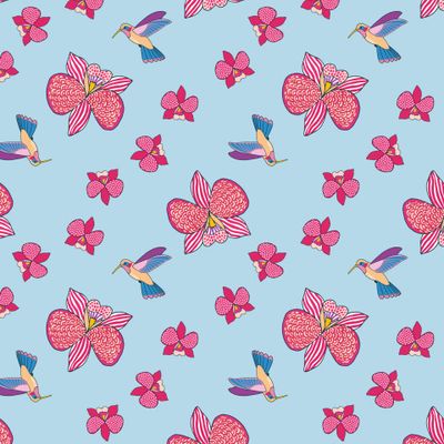 Бохо орхидеи и колибри