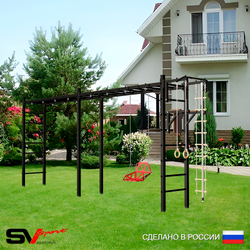 Уличная шведская стенка Sv Sport рукоход х 2 У54000 (Турник/Брусья/Со спинкой/Канат/кольца/лестница)