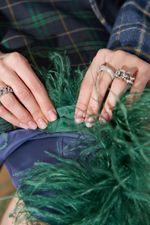 ЮБКА С ПЕРЬЯМИ ТЕМНО-СИНИЙ|ЗЕЛЕНЫЙ|ЗЕЛЕНЫЙ