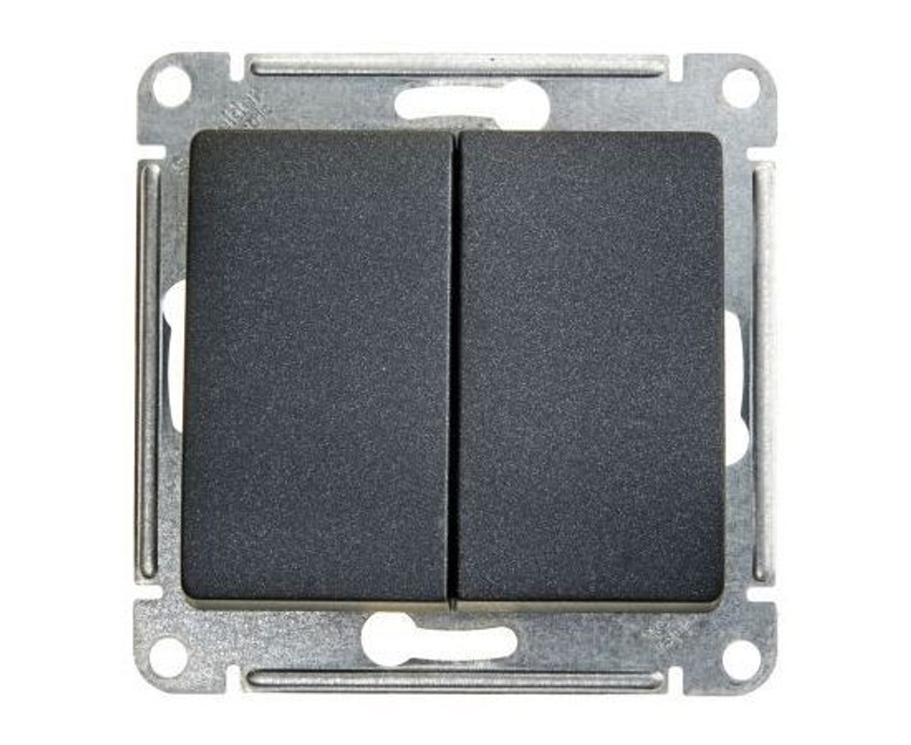 Systeme Electric Glossa Антрацит Выключатель 2-клавишный, сх.5, 10АХ, GSL000751