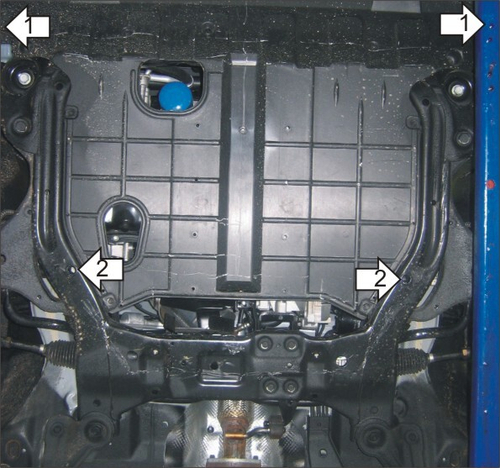 Защита картера Двигателя, КПП. 2 мм, Сталь. для KIA Magentis 2008-2010, KIA Magentis 2005-2008 MOTODOR.01018