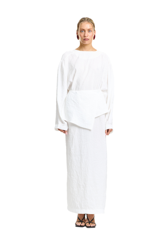 Платье maxi с баской Invitation milk