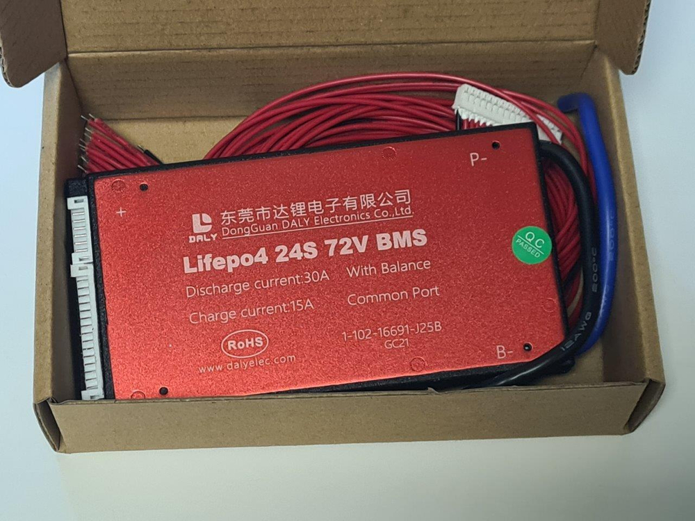 Плата контроля BMS LiFePO4 24S 72V 30A