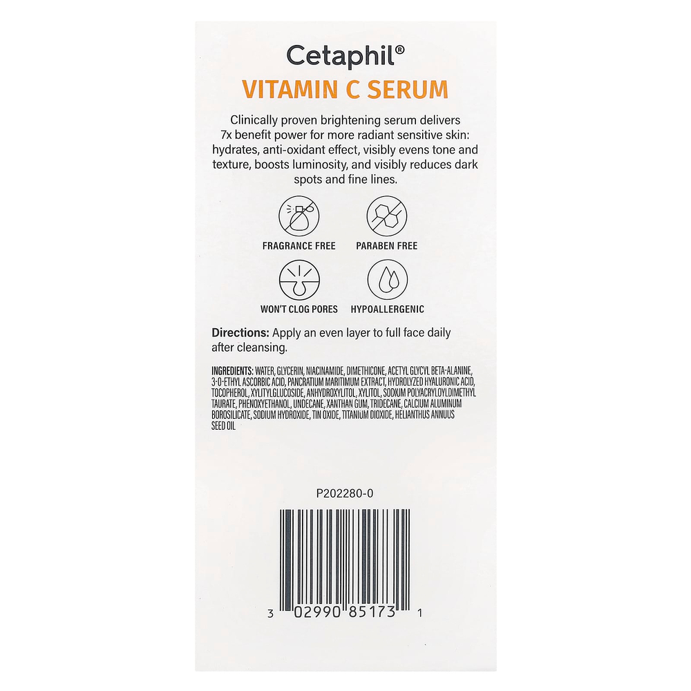 Cetaphil, Сыворотка с витамином C, без отдушек, 30 мл (1 жидк. унц.)