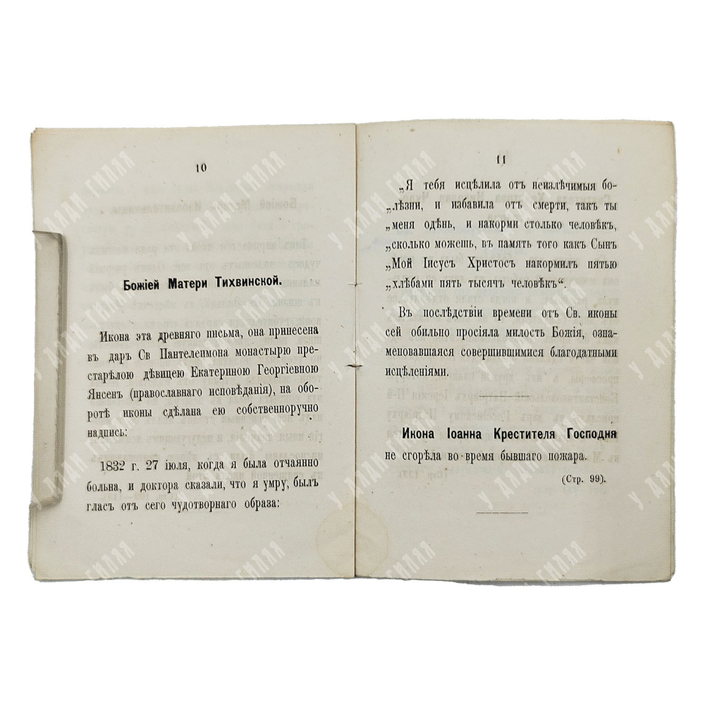 Описание икон находящихся в Афонской Пантелеймоновой часовне, 1873.
