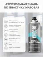 Краска для пластика черная матовая аэрозольная DECORIX - эмаль по пластику в баллончике 520 мл