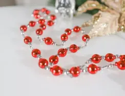 С102/1 Елочное украшение Бусы №6 , красные, Ёлочка