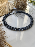 Колье из бисера "Змейка" ручной работы, цвет - Бронза тёмная