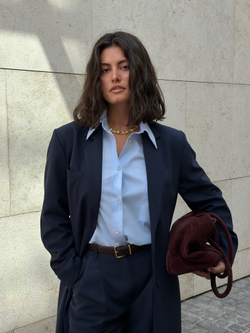 Рубашка из поплина голубая