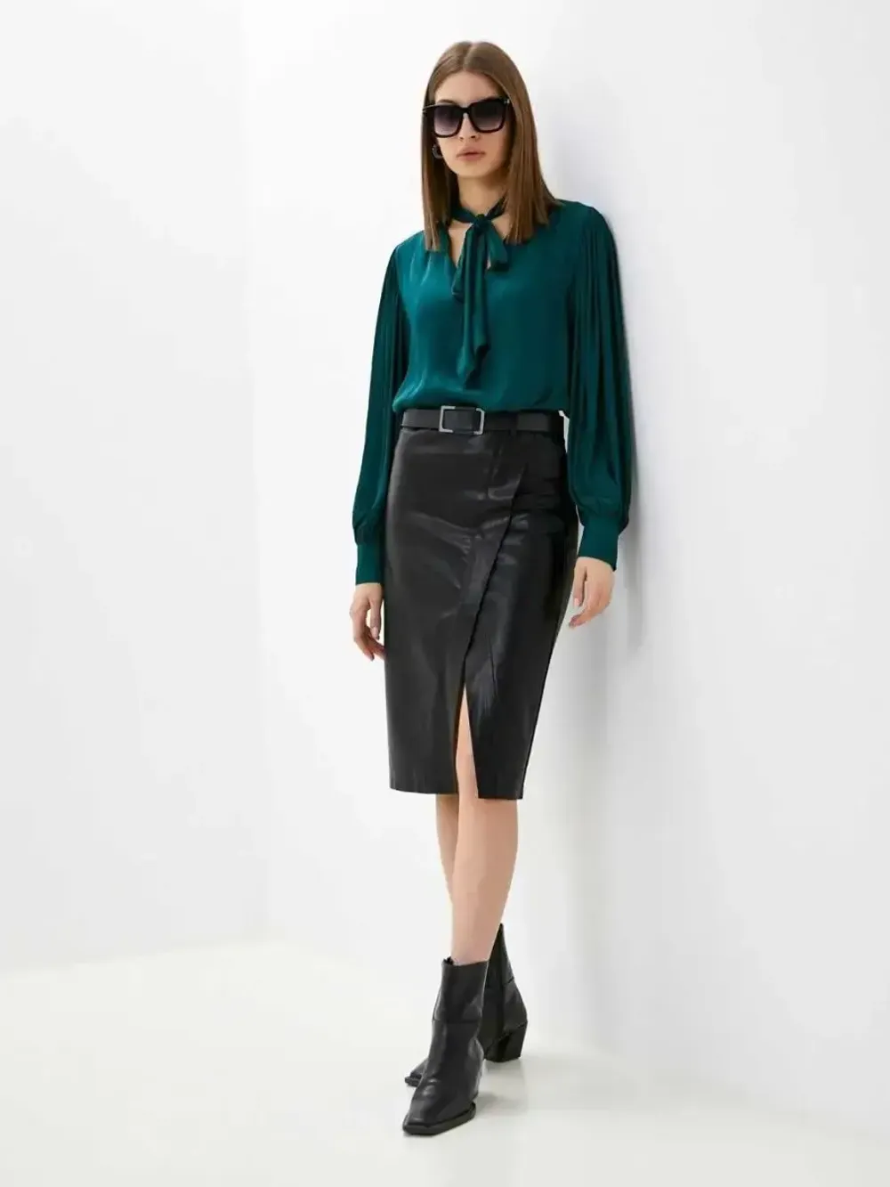 Юбка кожаная