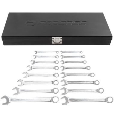 Набор ключей комбинированных 16пр.(6-19, 22, 24мм),в метал. кейсе Forsage F-5161