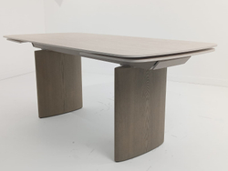 Стол CALVIN 180 MATTE ROME TRAVERTINE SOLID CERAMIC / Серый дуб, ®DISAUR