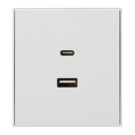 Розетка STRONG USB-A+Type-C 3А с функцией быстрой зарядки жемчуг KRANZ