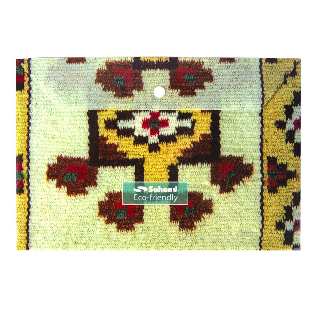 Папка-конверт на кнопке, Sahand, A4 220х320 мм, 180 мкм, пластик, с рисунком, "Classic", ассотри