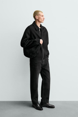 ZARA КОЖАНАЯ СУМКА, ЧЕРНЫЙ