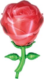 Шар (32''/81 см) Фигура, Роза, Красный, 1 шт.