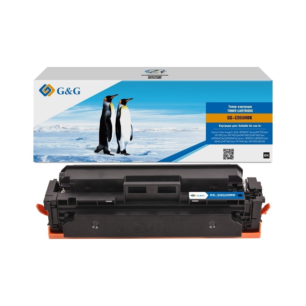 Картридж G&G,GG-C055HBK  аналог Canon 055H черный 7.6k с чипом
