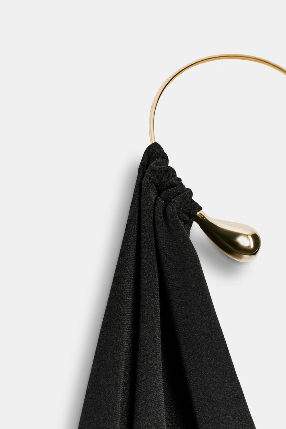 ZARA ПЛАТЬЕ-ХАЛТЕР С ЧОКЕРОМ, ЧЕРНЫЙ