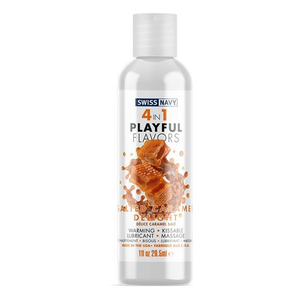 Массажный гель 4в1 с ароматом солёной карамели Swiss Navy Playful Flavors Salted Caramel Delight 29,5мл