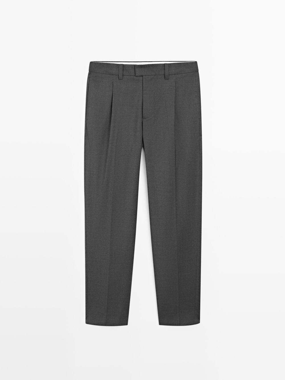 Massimo Dutti Брюки с вытачками из шерстяной смеси, серый