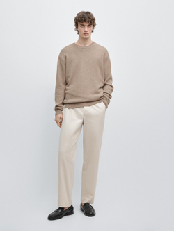 Massimo Dutti Брюки Barrel Fit приталенного кроя, бежевый