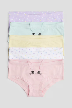 H&M Набор из пяти пар трусиков, светло-розовый