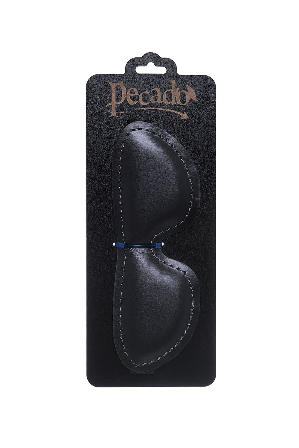 Маска Pecado BDSM, мягкая закрытая овальная, натуральная кожа, черная