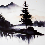 Урна для праха "Реквием L" с печатью Лес