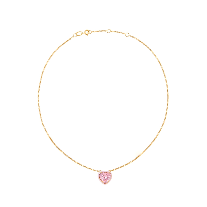 Колье Сердце Макарон – Малина