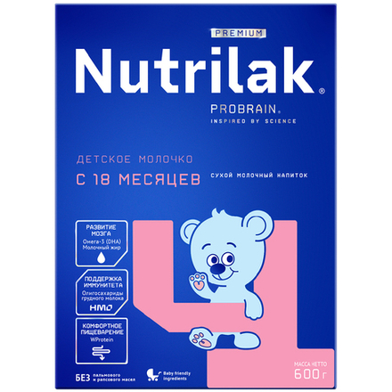 Смесь молочная Nutrilak Premium 4 с 18 месяцев 600г