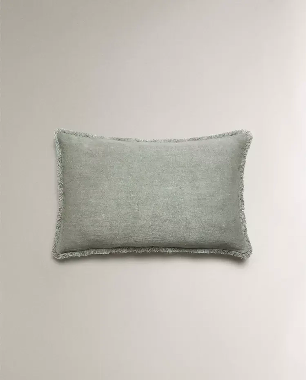 ZARA HOME НАВОЛОЧКА ДЛЯ ДЕКОРАТИВНОЙ ПОДУШКИ С БАХРОМОЙ, СИНИЙ