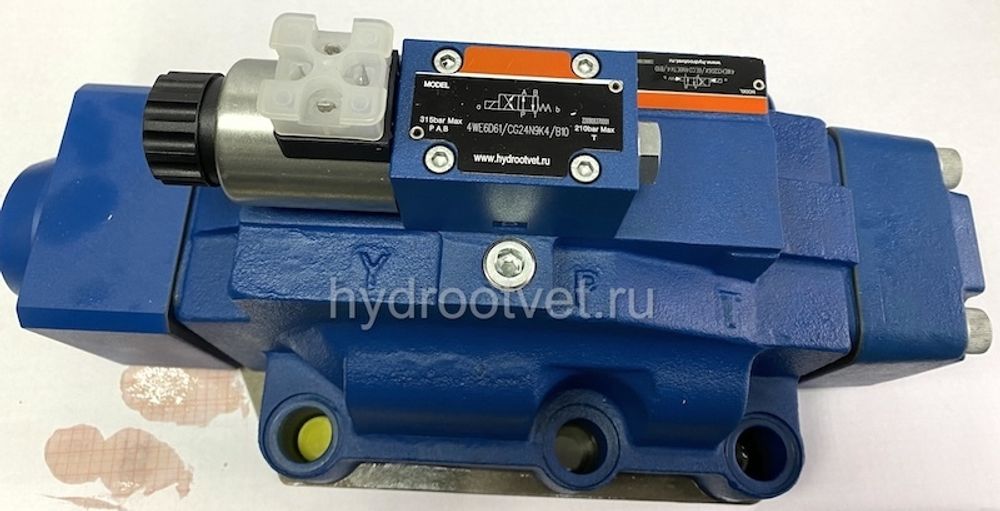4WEH32C6X/6EG24N9EK4/B10P4.5 - Гидрораспределитель с электроуправлением Ду32 схема C (574), напряжение G24, каналы управления E = X - внутр. и Y - внеш.