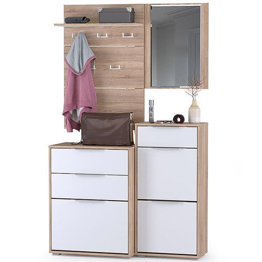 Обувница Куба 13.113 N(Дуб сонома ,Белый премиум)