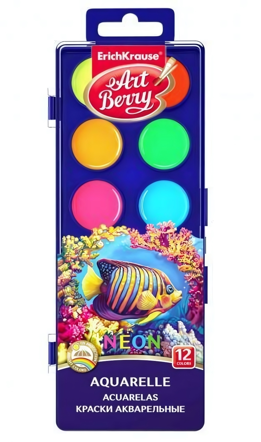 Акварель "Artberry Neon" 12 цветов, без кисти, пластик (Erich Krause)
