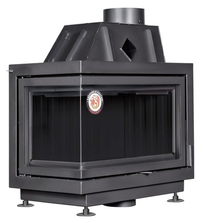 Каминная топка Альфа 700 LB два стекла левая черный шамот