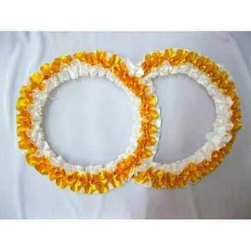 Свадебные кольца для украшения машины, голубые с белым