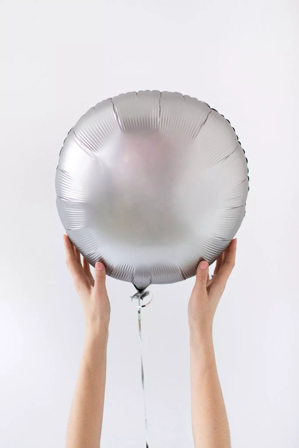 AN шар круг 18" / 45 см сатин серебро / Platinum (БГ-15)