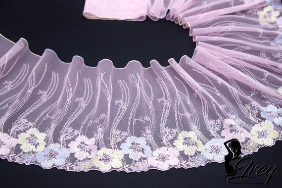 05-116 Вышивка на неэл. сетке 21 см, Рассвет, розовый/желтый/голубой