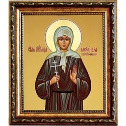 Александра Хворостянникова преподобномученица послушница. Икона на холсте.