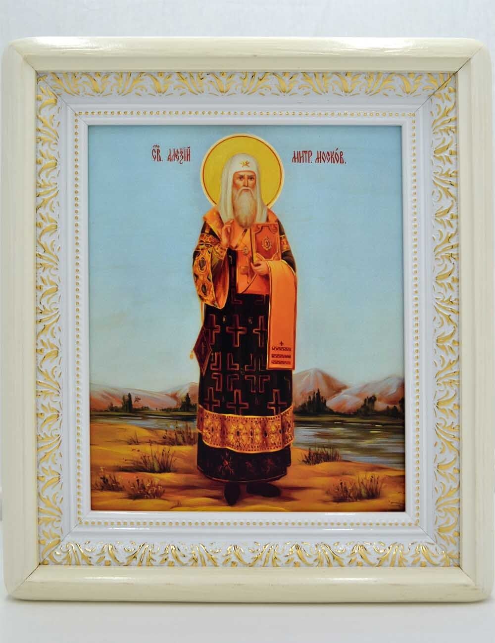 Икона Алексия Московского святителя ручной работы.