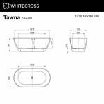 Ванна из искусственного камня WhiteCross Tawna 165x80 0218.165080.200 белая матовая