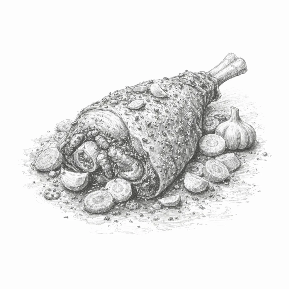 Маринованная нога молодого дагестанского барашка