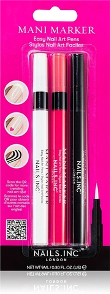 Nails Inc. Mani Marker Trio - маникюрный набор, 3× 3 ml