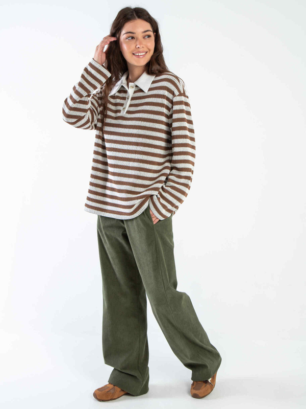 Брюки прямые вельвет хаки