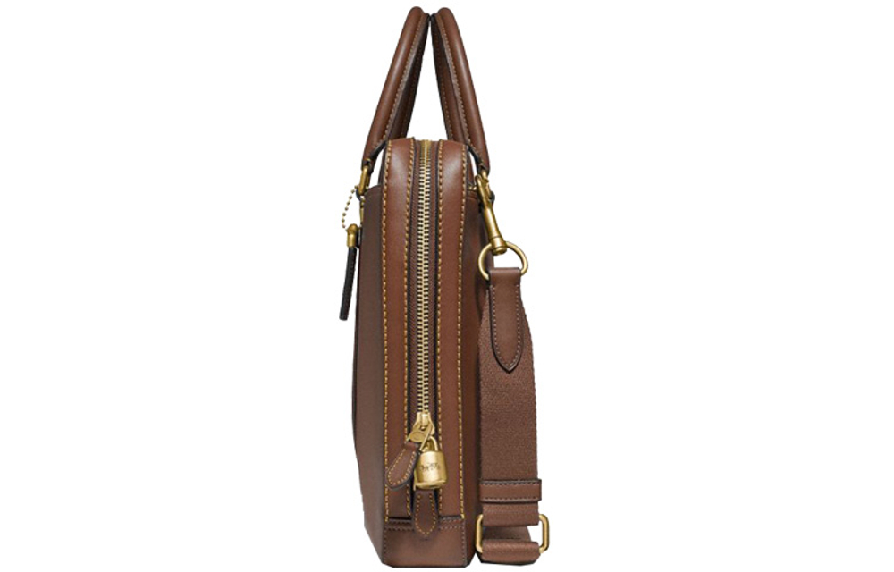 COACH Metropolitan Leather Handbag, Shoulder Bag, Crossbody Bag, Briefcase Large Men"s Brown