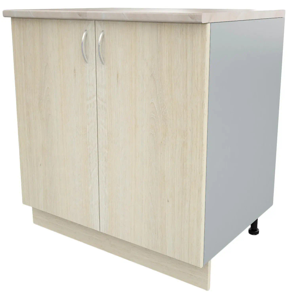 Шкаф КМ_Ринг напольный 80см с 2 дв. Св. дуб шамони/серый