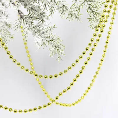 Бусы на елку 2,7м «Шарик» d-6мм, золото (pvc коробка)