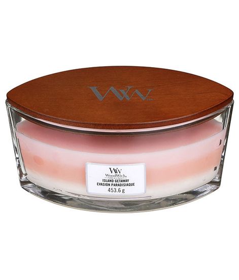 Отдых на острове, ароматическая свеча эллипс, WoodWick